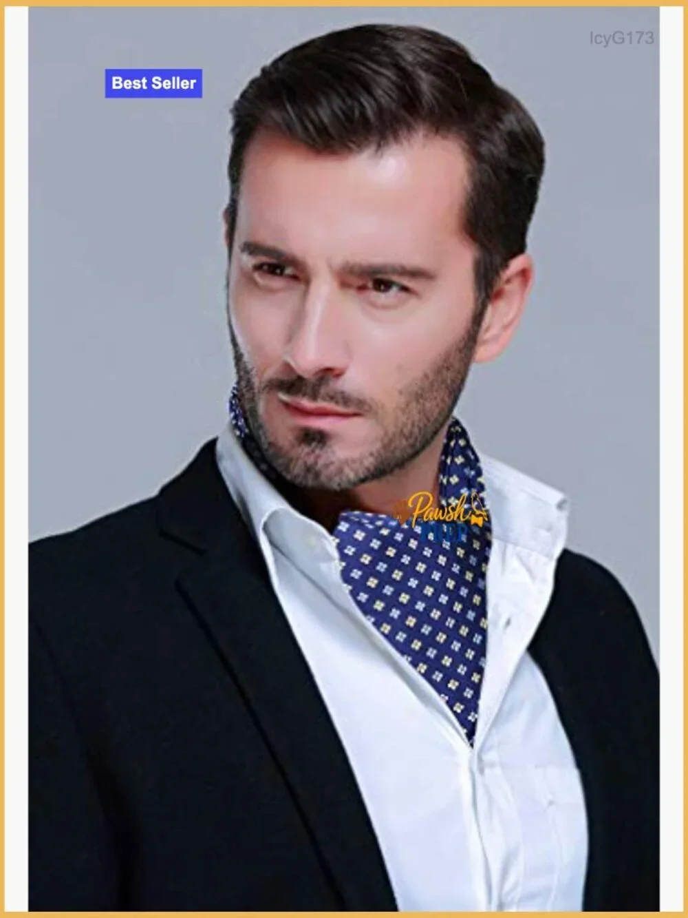 Silk Blend Ascot Tie for Wedding Formal Business Events